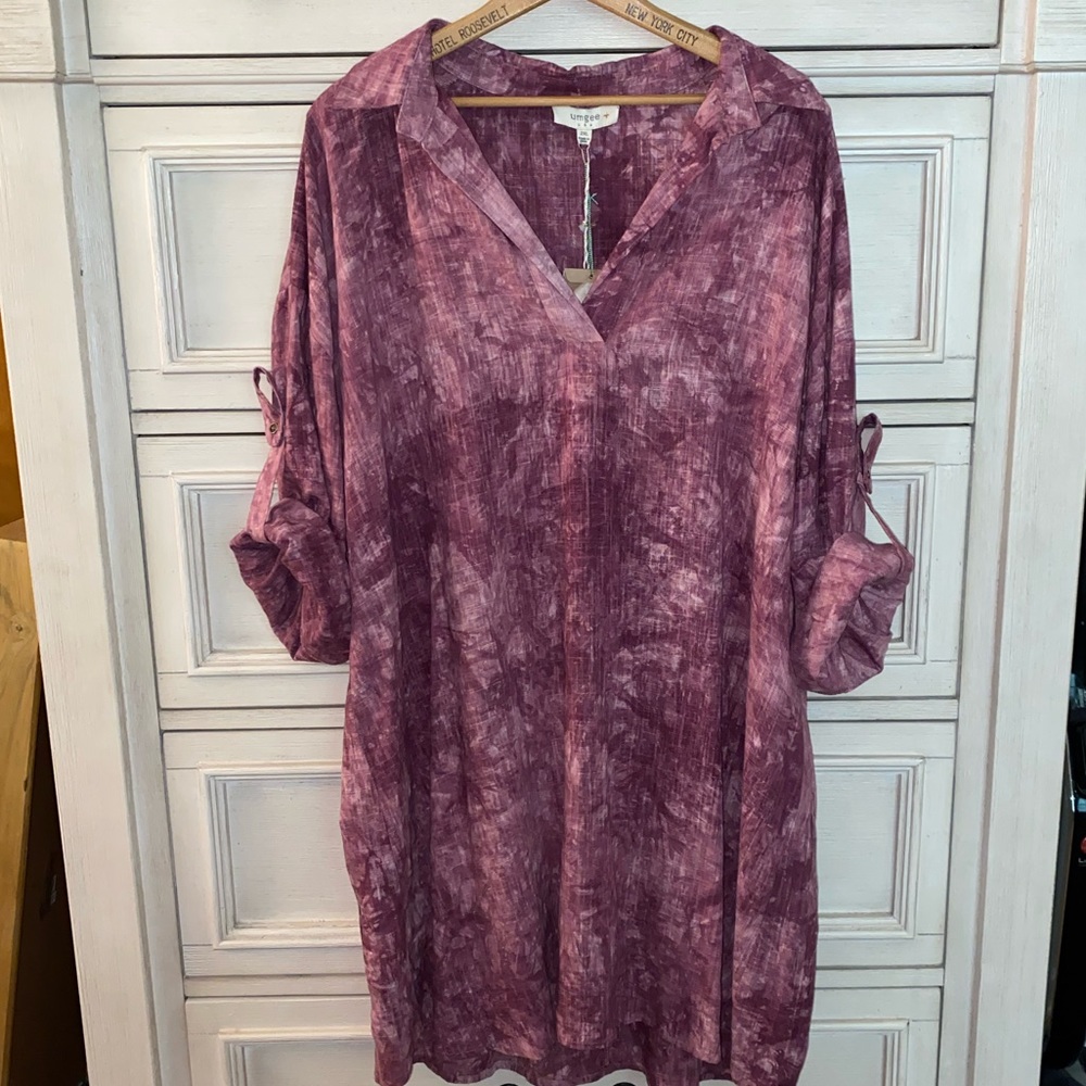 Umgee Linen Tie Dye Dress